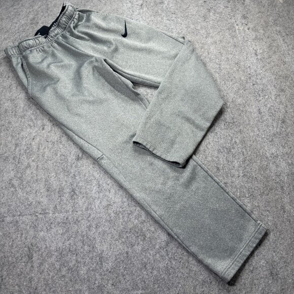 Nike THERMA-FIT Sweatpants Men S Gray Fleece 29" Tapered Fitness Relaxed b091 - Picture 1 of 16